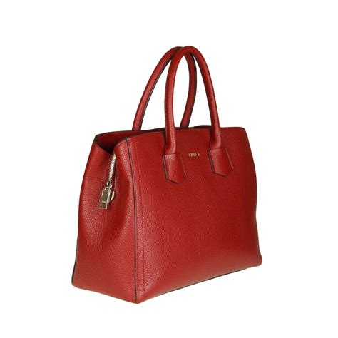 stunning furla red leather handbag